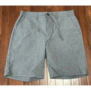 Wills Shorts Mens 34 Linen Blend Chino Huckberry Wrinkle Free Blue Gray